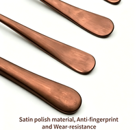 Vente en gros d'usine, ensemble de couverts en acier inoxydable PVD personnalisable, finition mate rose gold, pour mariage, hôtel et restaurant