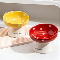 Bol de nourriture pour chat, chien, lapin, oiseau en céramique inclinée, antidérapant, facile à nettoyer, écologique, avec protection du cou