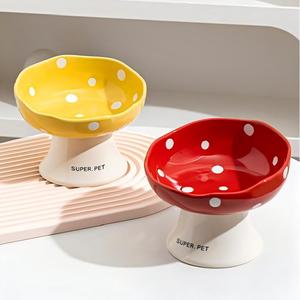 Ciotola per Alimentazione di Cani, Gatti, Conigli e Uccelli in Ceramica Inclinata, Antiscivolo, Facile da Pulire, Ecologica, con Protezione per il Collo - Product Image 3