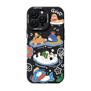 cartoon pattern for iPhone 13 pro max mobile phone soft case silicone 15 14 12 11 X 8 series water proof Shockproof cover custom