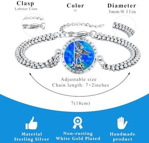 Unisex 925 sterling Silver Patron Saint ST Michael/Christopher/Benedict/Jude/Công Giáo Tôn Giáo bán buôn số lượng lớn Vòng đeo tay - Product Image 6