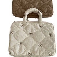 Sac de protection matelassé coréen brodé style Ins pour ordinateur portable et tablette, sacs fourre-tout personnalisés en nylon souple antichoc