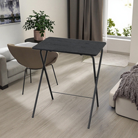 Table d'ordinateur pliable en bois convertible moderne pour les jeux dans de petits espaces Cadre métallique industriel Surfaces de bureau haut de gamme