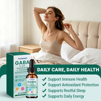 Ausreson OEM Gouttes de L-Théanine GABA 5-HTP Mélatonine Magnésium B6 Suppléments de Soutien au Sommeil pour Adultes Végétaliens Gouttes Liquides Naturelles de GABA