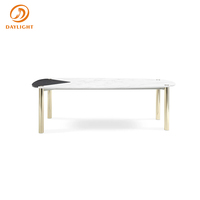 Meubles de salle à manger haut de gamme italiens en acier inoxydable Table à manger moderne de luxe en marbre 10 places