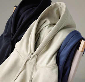 Sweat à capuche personnalisé de haute qualité 500g brodé poids lourd pour hommes pull surdimensionné en coton polaire sweats à capuche unis en coton épais - Product Image 1