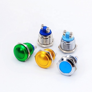 Nút Công Tắc Tạm Thời Chống Nước 16Mm <span class=keywords><strong>19Mm</strong></span> Công Tắc Nút Ấn Đầu Cuối Vít Kim Loại Hình Tròn - Product Image 1