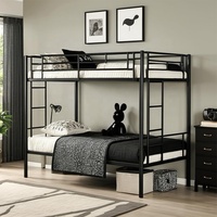 Garde-corps moderne noir convertible en métal pour lits superposés, garde-corps, design peu encombrant, pour chambre de garçons et de filles, hôtel et hôpital