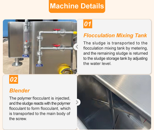 Machine de traitement des eaux usées automatique Séparateur solide-liquide industriel Machine de déshydratation des boues avec composant moteur principal - Product Image 3