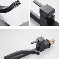 Moderne Badezimmerarmatur Waschbeckenarmaturen aus Messing Metall Warm- und Kaltwasserhähne Goldene Hohe Waschbeckenarmatur