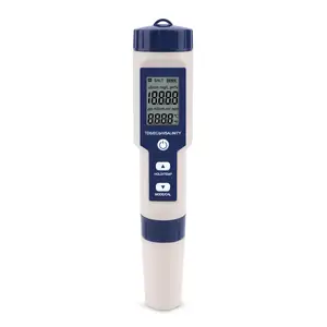 EZ9909便携式数字水度计ph计笔型PH EC TDS温度盐度水测试池水疗饮水机