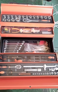 Rynex 85 chiếc Bộ dụng cụ có thể gập lại Hộp dụng cụ nhỏ gọn cho xe hơi gia đình với Bộ cờ lê bánh cóc Bộ đựng nhiều ngăn để sửa chữa ô tô tự làm - Product Image 6