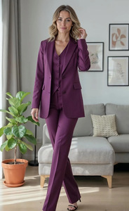 Traje de Pantalón de Tres Piezas Premium para Mujer, Blazer, Chaleco y Pantalón a Medida, Conjunto Formal para Invitadas de Boda, Ropa de Moda Corporativa - Product Image 2