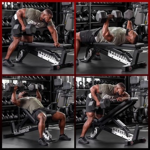 Chaise de fitness multifonctionnelle commerciale personnalisée, pliable et sécurisée, avec banc d'haltères réglable et planche de redressement pour abdominaux et exercices à domicile - Product Image 4