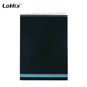 Chinese High Quality 70 Double-Sided Navy Stiff Cardboard Wirewound College Ruled 8.5" X 11" Top Spiral Notepad