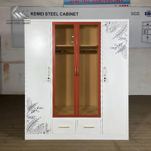 Стальная мебель, железная спальня, <span class=keywords><strong>Almirah</strong></span>, 4 двери, шкаф для одежды со светодиодным современным металлическим шкафом - Product Image 6