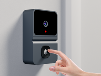 Sonnette intelligente avec communication facile, bouton de déclenchement, alimentation solaire, objectif grand angle 1080P, interphone, appels vocaux bidirectionnels