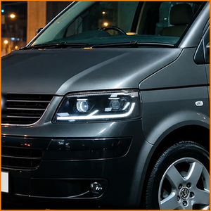 สำหรับ Volkswagen Multivan Cavarelle <span class=keywords><strong>T5</strong></span> ปี 2003 ถึง 2009 T6 ชุดไฟหน้าโปรเจคเตอร์เลนส์ทรง 1 สีดำ พร้อมกรอบตกแต่ง อัพเกรดเปลี่ยนทดแทน - Product Image 5