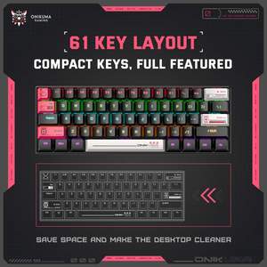 Clavier mécanique de jeu sans fil ONIKUMA MT605 <span class=keywords><strong>TKL</strong></span> (Tenkeyless) à 61 touches, tri-mode, RGB, échangeable à chaud - Product Image 3