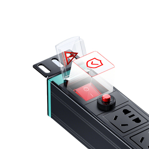 8 Way CN Standard PDU Power Strip 1U <b>Rack</b> Mount Aluminum Alloy Server Cabinet Socket Overload Protection Master Switch 2500W - Product Image 6