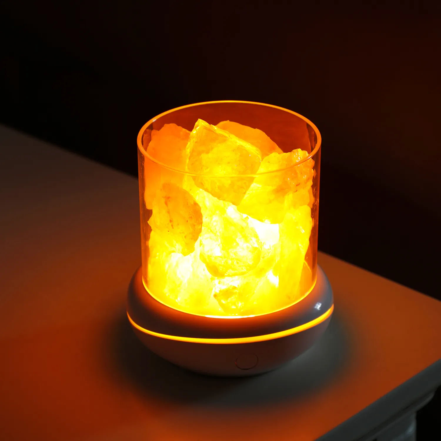 Holesale-difusor de aroma para habitación, luz led de cristal Rosa lectronic con USB natural, Alt Lamp del Himalaya