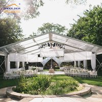 Tentes de fête de luxe tente de banquet d'événement de 150 places tentes de mariage supérieures transparentes imperméables d'extérieur avec le mur de verre de lucarne