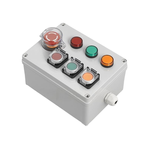 Boîtier industriel étanche IP65 avec bouton d'arrêt d'urgence à 7 voies, couvercle de protection, trois boutons et trois lampes, boîte à boutons - Product Image 4