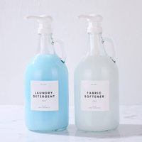 Bouteille distributeur à pompe en verre demi-gallon, pichet de 64 onces avec pompe pour sauces, sirops, savons et détergent à lessive