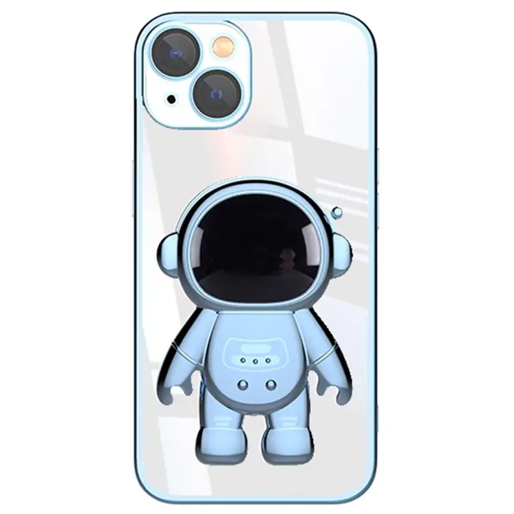2023 New Product Astronaut Shaped Kickstand Electroplated phone back cover for iPhone 14 13 14 Plus Designer Phone Case