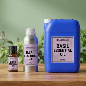 Huile essentielle de basilic 100% pure, distillée à la vapeur, huile d'Ocimum basilicum, qualité thérapeutique, OEM, étiquette privée - Product Image 3