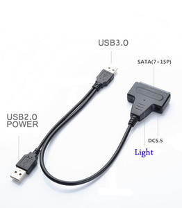 Cable Adaptador Convertidor USB3.0 Dual a SATA de <span class=keywords><strong>7</strong></span>+15 Pines y 22 Pines con Cubierta de PVC, 12 Meses de Garantía, en Existencia - Product Image 5