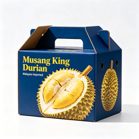 Boîte d'emballage de luxe pour durian Musang King, carton ondulé robuste et imperméable pour l'expédition de fruits