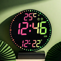 Horloge murale numérique LED contrôlée par application WiFi avec lumière RVB - Réveil multifonctionnel