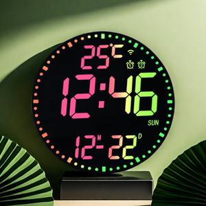 Horloge murale numérique LED contrôlée par application <span class=keywords><strong>WiFi</strong></span> avec lumière RVB - <span class=keywords><strong>Réveil</strong></span> multifonctionnel - Product Image 5