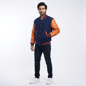 Vestes de baseball pour hommes les plus vendues avec patchs brodés, vestes varsity oversize pour hommes - Product Image 1