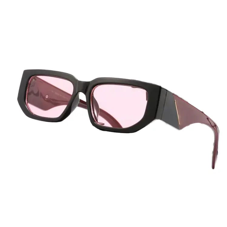 Neue Modeschaltung Kleinformationen Sonnenbrille PC Viereckige Sonnenbrille polarisiertes Objektiv mit guter Qualität verfügbar in Unisex rosa grün Camel