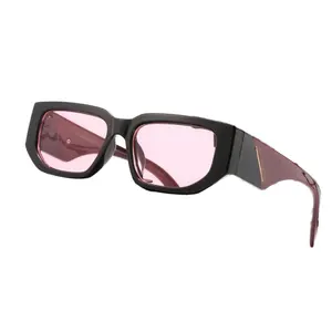 New Fashion Small Frame Sun Shades PC Square Sunglasses Polarized Lens with Good Quality Available in Unisex Pink Green Camel