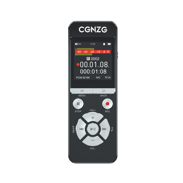 CGNZG 128GB Digital Voice Recorder with MP3 Playback Mini Audio Recording Device for Interviews & Meetings