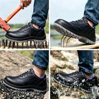 Chaussures de sécurité isolantes électriques 10KV en cuir pleine fleur avec embout en fibre de verre non métallique pour semelle intermédiaire injectée en PU, coupe basse, pour le travail