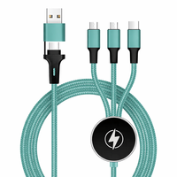Câble de charge USB 5-en-1 personnalisé avec logo lumineux, cadeau promotionnel technologique haut de gamme pour entreprise, idéal pour les cadeaux d'entreprise