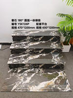 Carrelage d'escalier en porcelaine Foshan 120x30 avec rainure, motif marbre de luxe, carrelage de nez de marche (taille sur mesure)