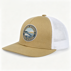 Custom Camouflage Truck Cap 5-Panel <b>Flat</b> Brim Truck Cap Personalized Custom 3D Embroidered Trucker <b>Hat</b> - Product Image 1