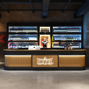 Escritorio de recepción con luz LED moderna para cajero, <span class=keywords><strong>tienda</strong></span> de café, leche, Mostrador de <span class=keywords><strong>Bar</strong></span>, escaparates, empresa de exhibición, barra frontal, diseño de <span class=keywords><strong>tienda</strong></span> - Product Image 6