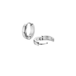 <b>Titanium</b> Steel Hoop Earrings 10mm Round Geometric Fashion Jewelry For Women Men Ear <b>Studs</b> Silver Gold Black Color Options - Product Image 5