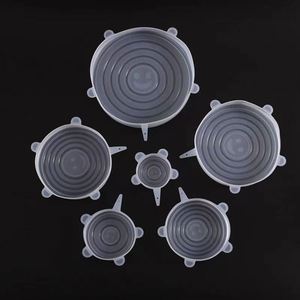 Coperchio in Silicone Riutilizzabile Ermetico con Coperchi Elastici in Bambù per Cucina, Contenitori e Alimenti - Product Image 1