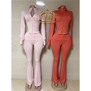 Nuevos Conjuntos de 3 Piezas para Mujer Chaqueta Corta+Diadema+Pantalones Largos Tipo Chándal Casual para Correr Ropa de Mujer - Product Image 3