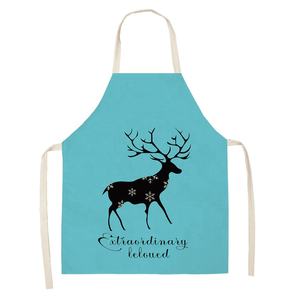 Tablier de cuisine de Noël personnalisé et durable en polyester et lin avec motif et design cactus, sans poches, pour usage intérieur - Product Image 2