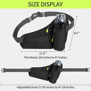 Riñonera con correa ajustable, riñonera con soporte para botella de agua, cinturón para correr de hidratación para hombres y mujeres - Product Image 6