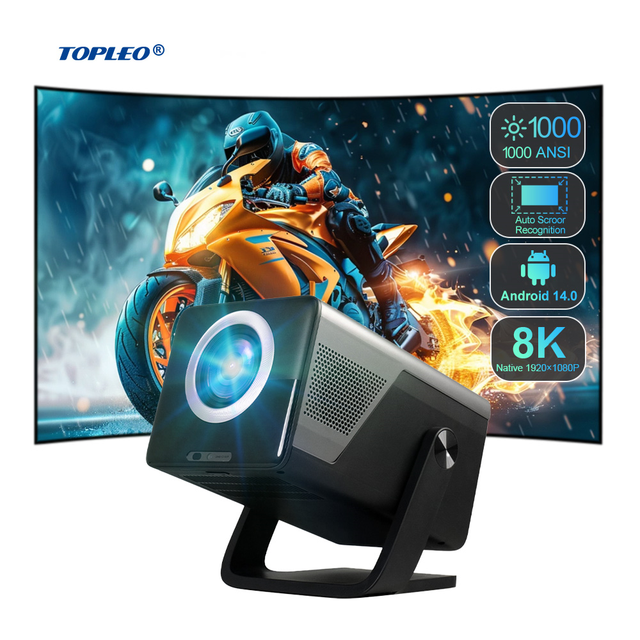Topleo Overhead High Quality Mini Video 8K 2025 Android 14 1080p Ultra Short Throw Smart Built-in Portable Smart Projector