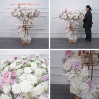 Fournitures de décoration de mariage OEM, fleurs et plantes décoratives, centres de table pour événements de mariage, boule de fleurs artificielles en soie